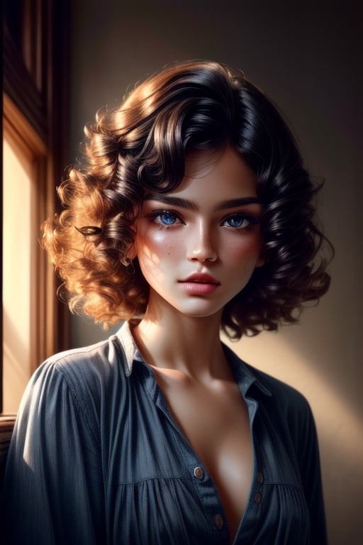 (RAW photo, best quality), (realistic, photo-realistic:1.2), 1girl, high quality, (high detailed skin:1.4), puffy eyes, gorgeous hair, , (dark room:1.3), (rim lighting:1.3), (dimly lit:1.3), (dark night:1.3), indoors, portrait, black hair, dark background, short hair,
