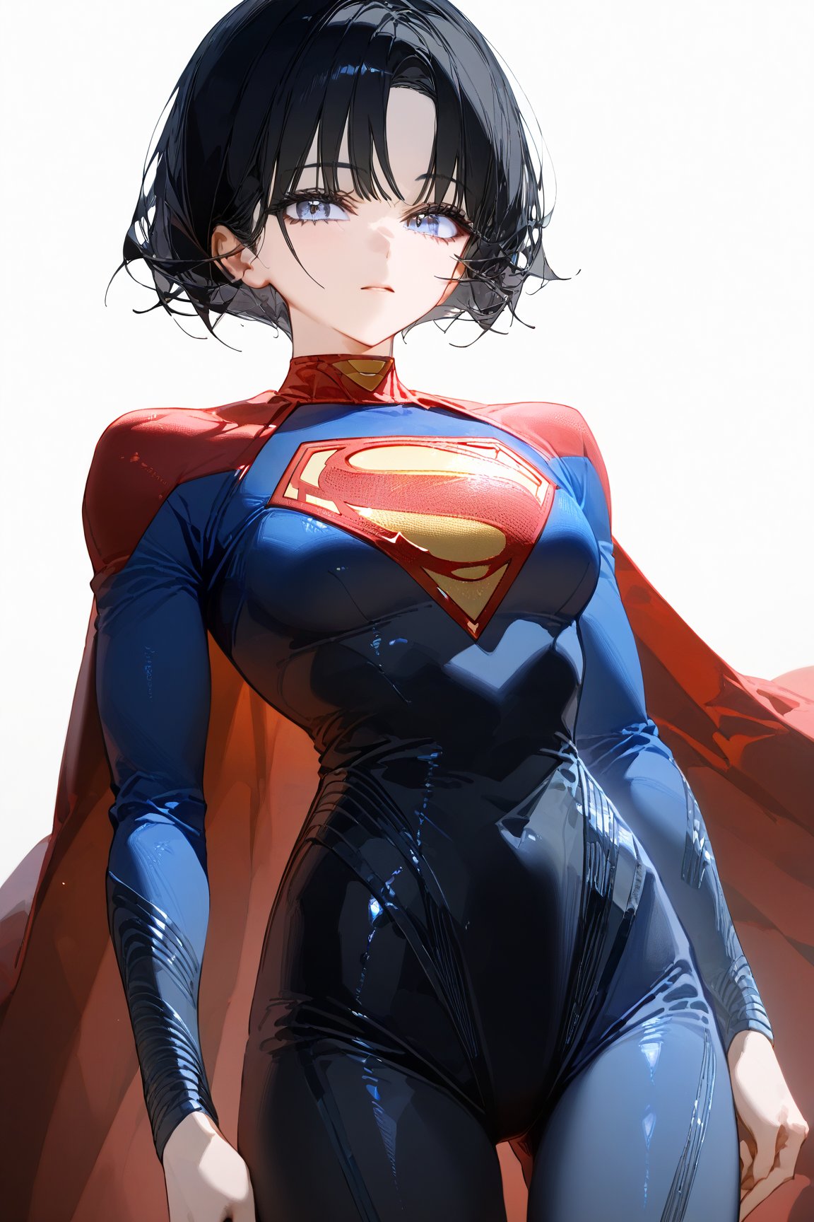 SCORE_9, SCORE_8_UP, SCORE_7_UP, SCORE_6_UP,

MASTERPIECE, BEST QUALITY, HIGH QUALITY, 
HIGHRES, ABSURDRES, PERFECT COMPOSITION,
INTRICATE DETAILS, ULTRA-DETAILED,
PERFECT FACE, PERFECT EYES,
NEWEST, AESTHETIC,

1girl, standing, skin_tight, SuperGirl, (black hair:1.4), simple_background, white_background, medium_breasts, 
(black clothing:1.4)