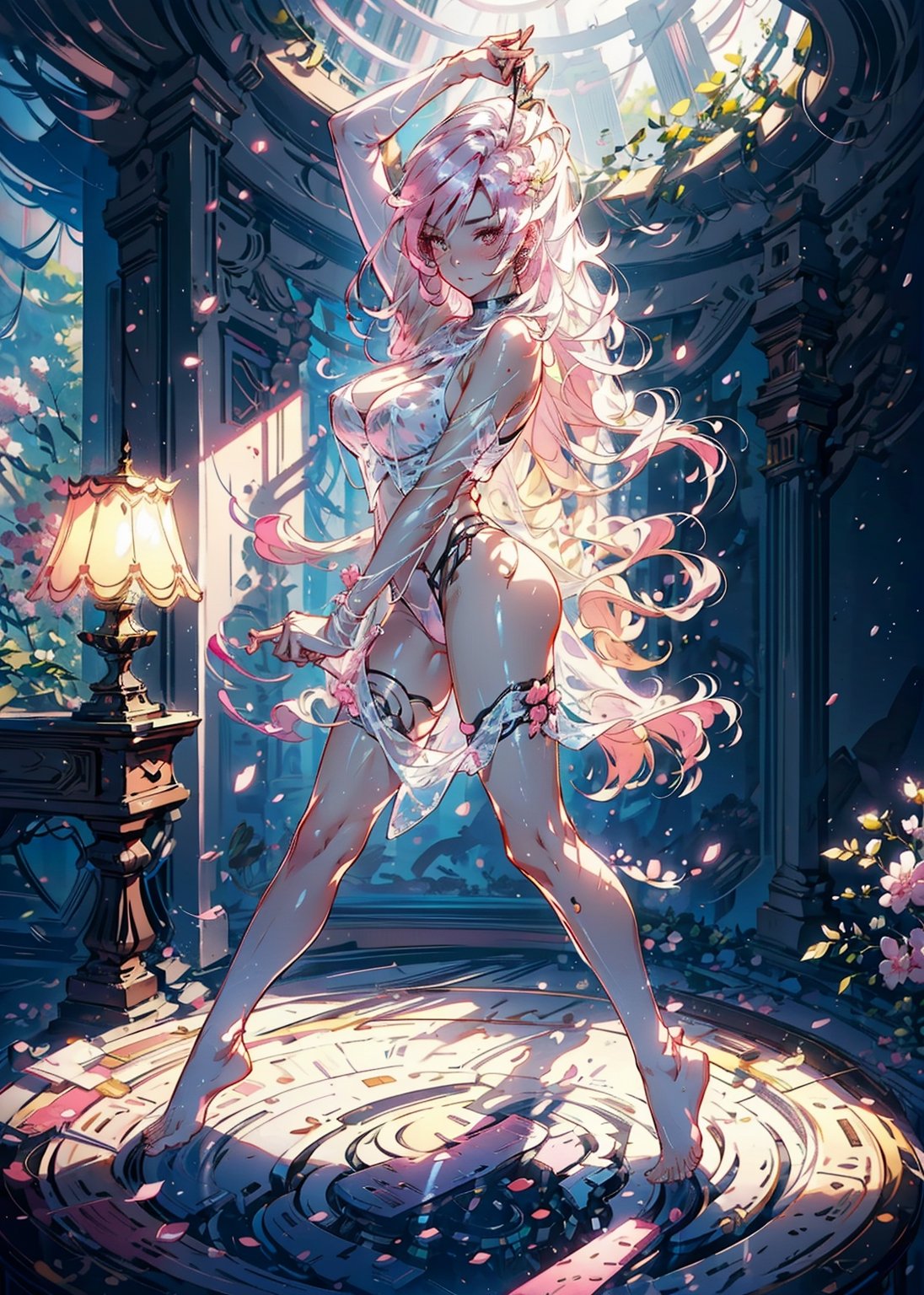 
 long hair to the floor, barefoot, white skin, leaf-textured forest dress, holding a round transparent ball, forest background, low indirect lighting, cinematic, full_body,

art by artgerm and ruan jia and greg rutkowski surreal painting, (pink transparent clothing, see-through), thong, (bedroom), ((riding pose, in bed, touching breast)), ((big breasts)), hdr, narrow waist, eyeliner, (camel toe)

