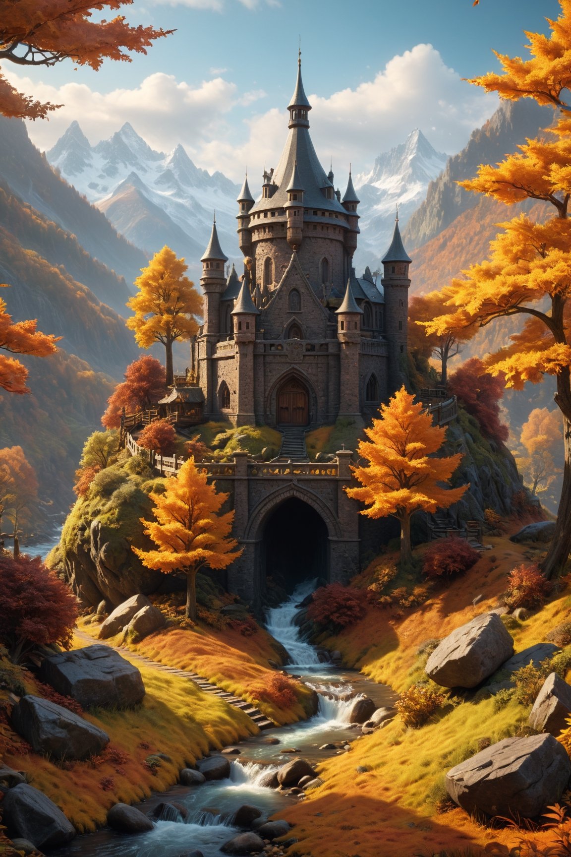 diorama, fantasy, landscape, environment, autumn, trending on artstation, sharp focus, studio photo, intricate details, highly detailed, by greg rutkowski, vivid colors, trending on artstation, sharp focus, studio photo, intricate details, highly detailed, by greg rutkowski