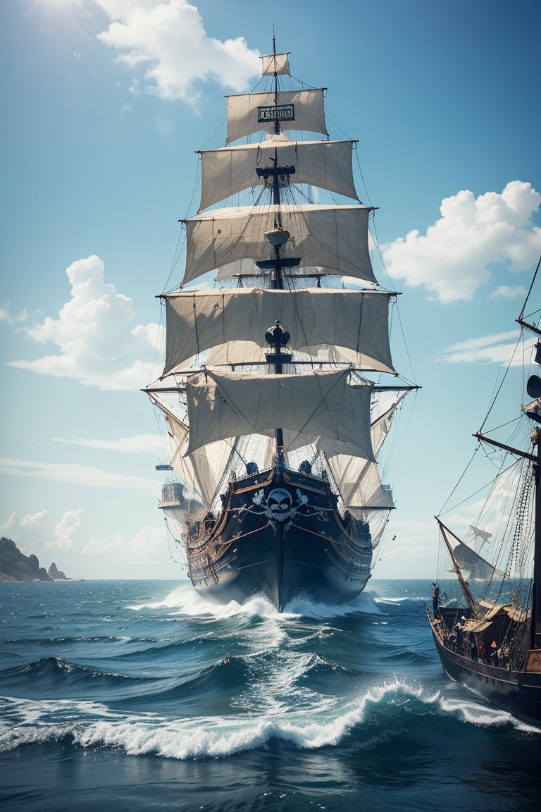 (Masterpiece, high quality, best quality, official art, beauty and aesthetics: 1.2), ((Pirate ship "Black Pearl")) from "Pirates of the Caribbean", standing near the shore, in the style of Claude Lorrain,
 blue theme, surrealist dream style, cream organic fluid, light tracing, foreground occlusion, natural light, jungle, c4d, OC rendering, product photography