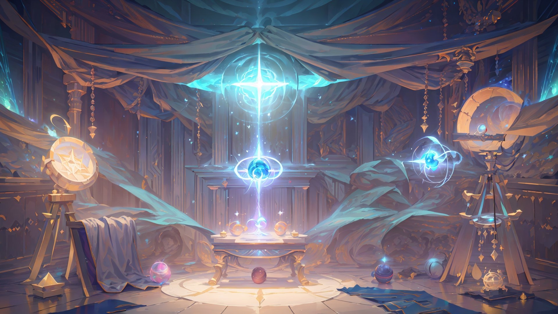 Frontal side, finely detail, Depth of field, (((masterpiece))), ((extremely detailed CG unity 8k wallpaper)), intricate detail, (best illumination, best shadow, (((magic around))), (((ancient astral observatory)))
