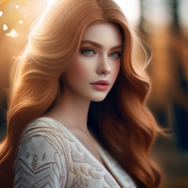 1girl, uper body, close up of a woman, stand among leaves, winter forest , ginger hair, Sandy Blonde side-swept hair, long hair, natural skin texture, 24mm, 4k textures, soft cinematic light, RAW photo, photorealism, photorealistic, intricate, elegant, highly detailed, sharp focus, ((((cinematic look)))), detailed skin, soothing tones, insane details, intricate details, hyperdetailed, low contrast, soft cinematic light, dim colors, exposure blend, hdr, faded  