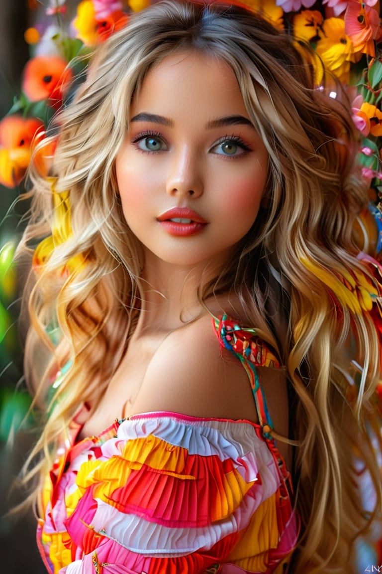 A beautiful woman in her 20's ,close_up, torso visible, exuding confidence and elegance, in a random dress stands , beautiful body and face, perfect body, (best quality,4k,8k,highres,masterpiece:1.3),slender body,extremely detailed face and skin,detailed eyes,,vibrant colors,, detail XL