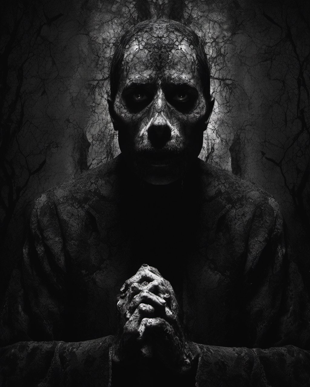 darkart, man with depression, scary, disturbing, chilling, horrified ,darkart