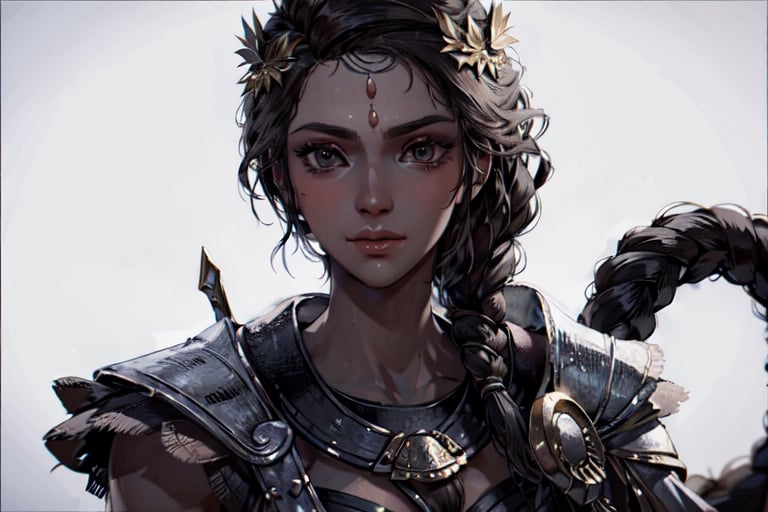 Kassandra, close up, white background