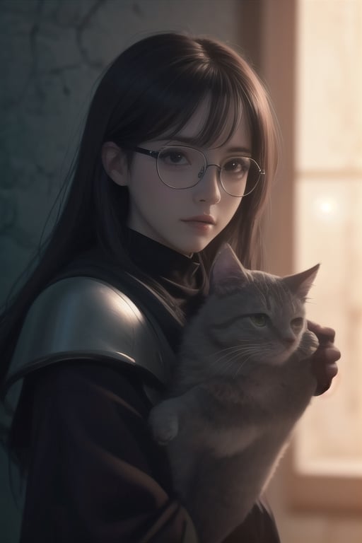 cat + glasses, cynematic light, futuristic, epic fantasy, 8k,<lora:659111690174031528:1.0>