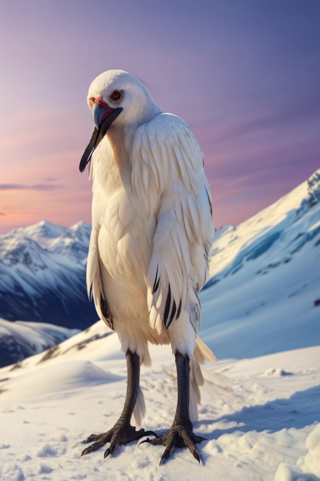 white feathers, white plumage, snow, in the arctic, scary appearance, bad proportions, opium_bird, (((humanoid bird))), (((bird))), feathers all over the body, feathers,
photography,creepy,photography, 8k, hi res, 40mm lens, (Best quality:1.2), (masterpiece:1.2)