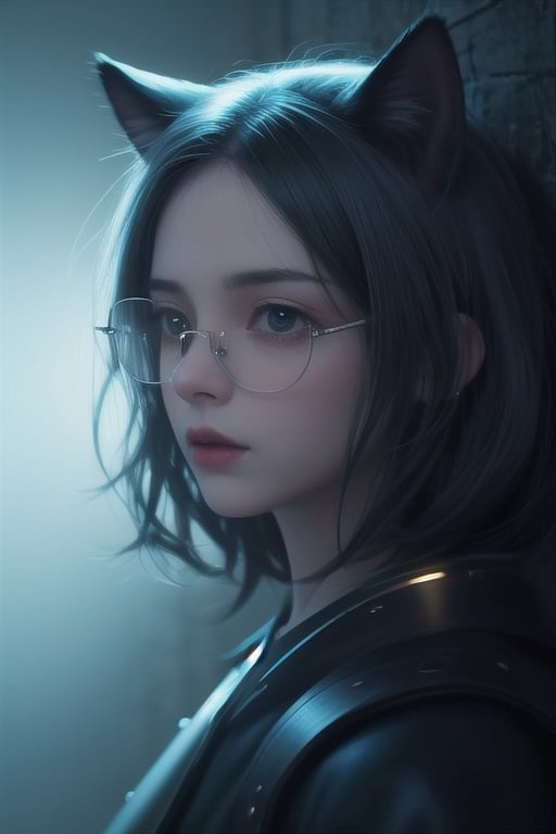 cat + glasses, cynematic light, futuristic, epic fantasy, 8k,<lora:659111690174031528:1.0>