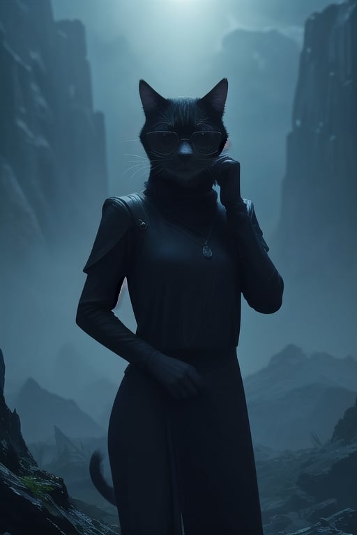 cat + glasses, cynematic light, futuristic, epic fantasy, 8k,<lora:659111690174031528:1.0>