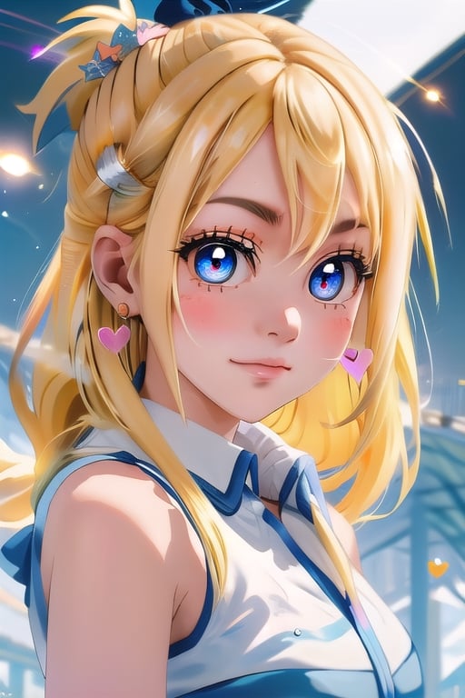 (masterpiece), best quality, expressive eyes, perfect face, glowing eyes, heart pupils, hair ornament, Volumetric Lighting, glitter, blush stickers, gawr gura,hmochako,AquaKnsb-KJ,Lucy_Heartfilia