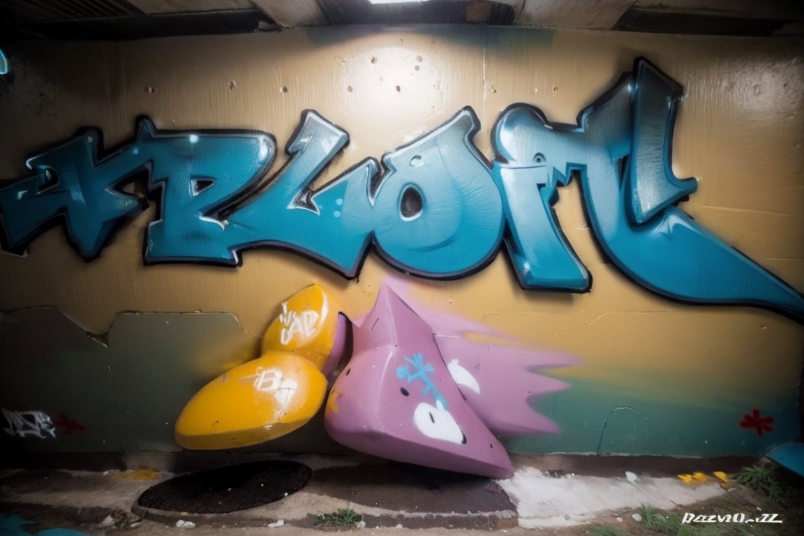 "3D old school style graffiti, train cars, JAHZ letters with soft edges, pastel colors, vintage atmosphere",graffiti 3d,Graffiti 3D,pieza