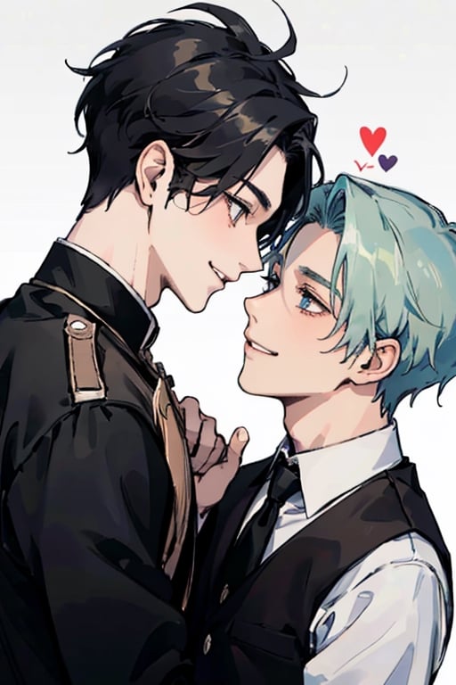 gay male relationship,2male,boy's_love,yaoi,eye contact,smiling