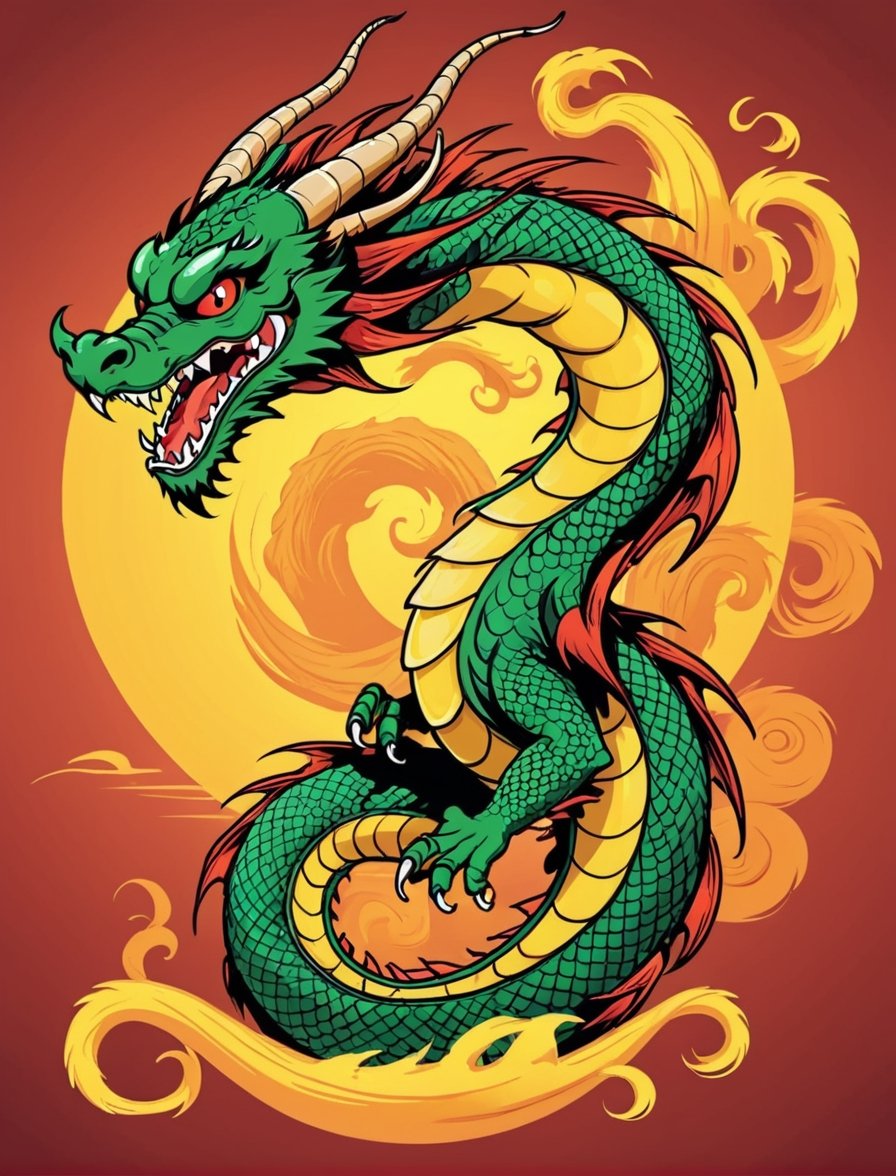 Dragon, Chinese Dragon, Vector