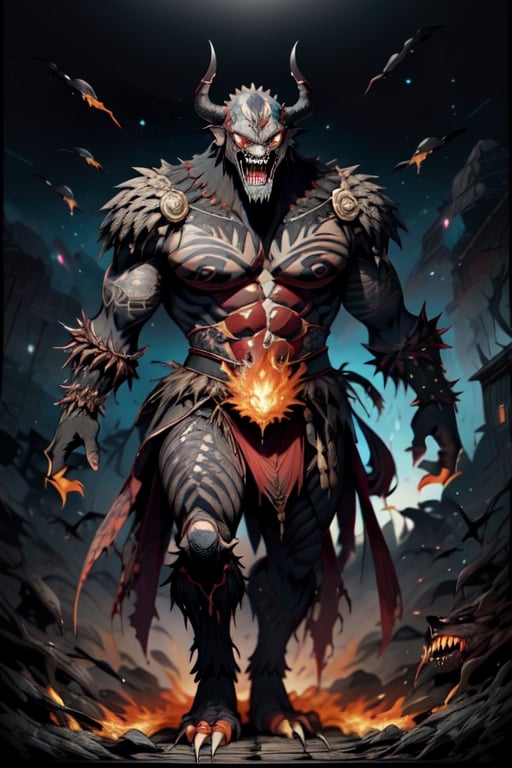 Zillar is a very scary giant monster. He has thick, spiny skin, and sharp, large teeth. Zillar has glowing red eyes and fiery breath. He is very strong and loves to destroy everything in his path. Zillar is also very intelligent and likes to think of strategies to defeat his enemies