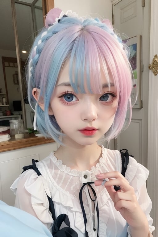 rem, skyblue hair, lolita, odd_eye