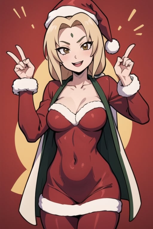 tsunade, happy_face, merry_christmas_suit