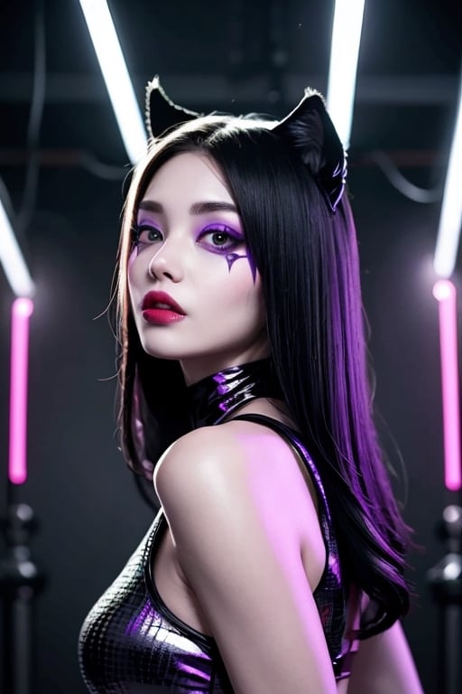  BEAUTY DEMONGIRL ,NEON (PURPLE) LIGTHS, SKIN CATWOMAN,