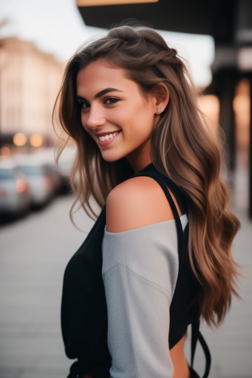 looking straight ahead, side_view,1girl, solo, long hair, smile, brown hair, (((photorealism:1.4))), 
,warrior,beauty,gorgeous