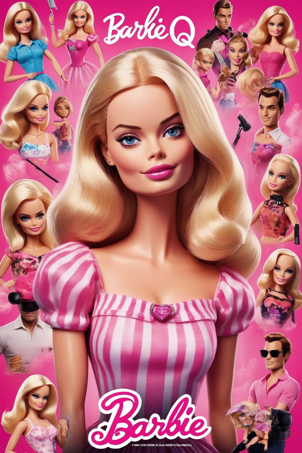 Movie poster page "Barbie Q" starring Margot Robbie
