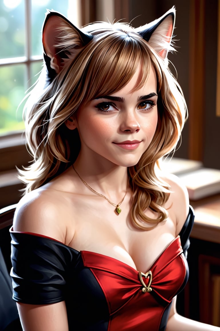 A captivating portrait of Emma Watson fursona, portrayed as a cat character, featuring numerous intricate and lifelike details. The artwork is highly anticipated and expected to become popular on platforms such as ArtStation, garnering attention and praise from the creative community. Known for his exceptional work, art by "Artgerm" and DeviantArt featured artists will ensure that the portrait captures every aspect of Taylor's cat fursona in an artistic and imaginative way.