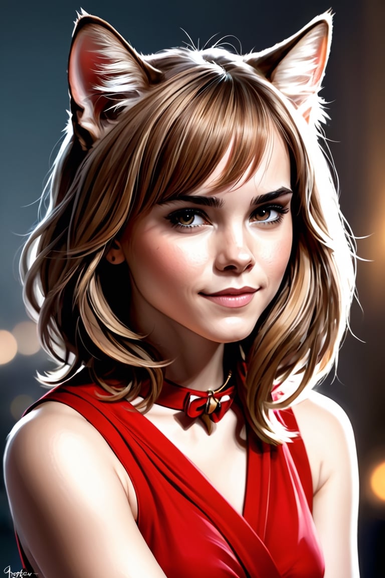 A captivating portrait of Emma Watson fursona, portrayed as a cat character, featuring numerous intricate and lifelike details. The artwork is highly anticipated and expected to become popular on platforms such as ArtStation, garnering attention and praise from the creative community. Known for his exceptional work, art by "Artgerm" and DeviantArt featured artists will ensure that the portrait captures every aspect of Taylor's cat fursona in an artistic and imaginative way.