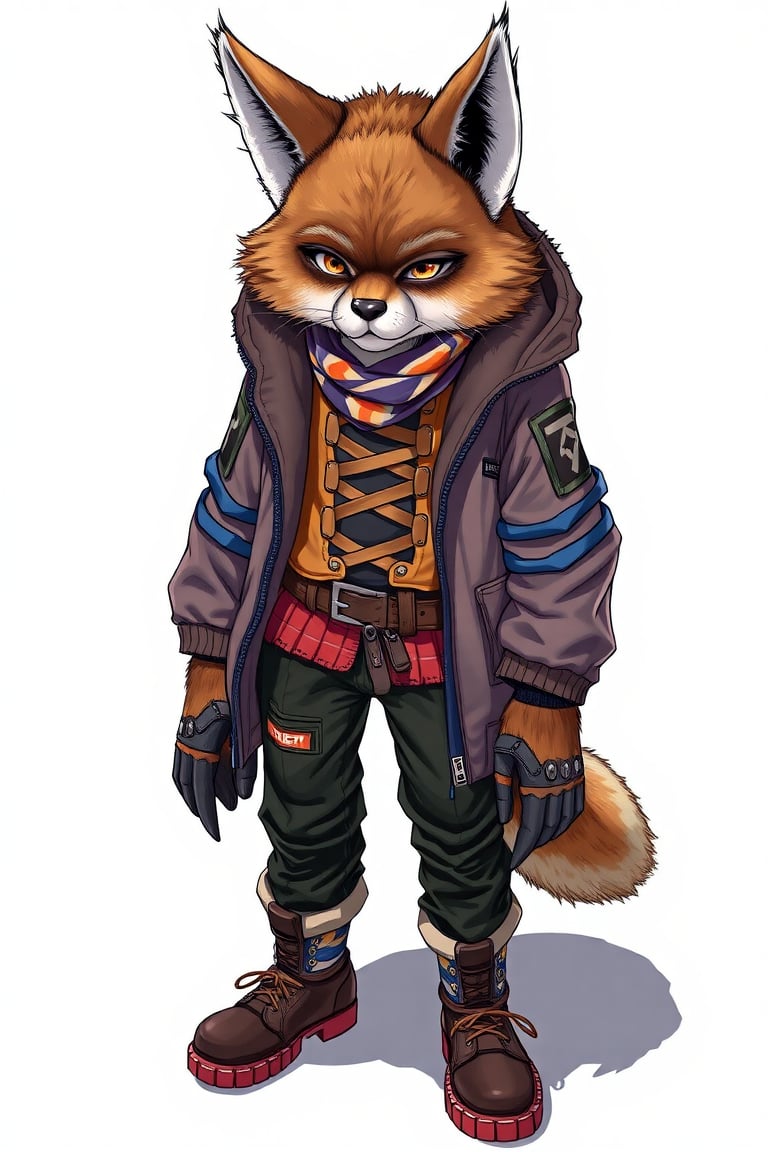 Inspired by Peter Elson and Yoshitaka Amano's unique styles, this fashion-forward illustration features a furry character, reminiscent of Erardasley. The artwork is clean, detailed, and vibrant, employing the latest in unreal engine 3D technology to create an isometric model. It captures the essence of popular trends found on ArtStation, while also paying homage to the gritty realism of The Walking Dead's anime-style drawings.