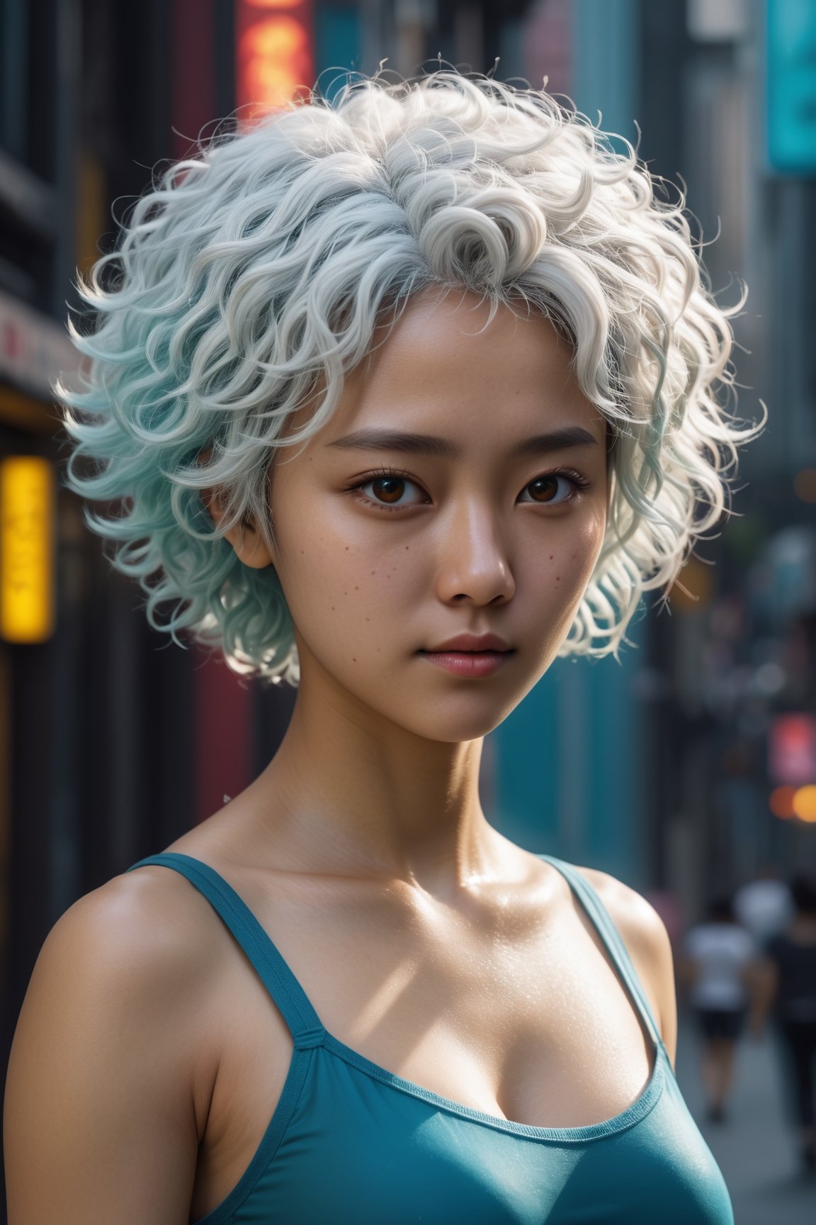 HONG KONG Girl ((September Ai)) with brown colour skin, AQUA short messy hair, 

*((( teenager mature muscular nórdic))) *(((white curly hair short))) *(((female queen_celestial))) *(((carbón, gold,))) *(((surrealism, magical realism, lucid dreams, hyperactive imagination, interactive))), *((( highly detailed image,detailmaster2, cinematic moviemaker style))), cinematic moviemaker style
