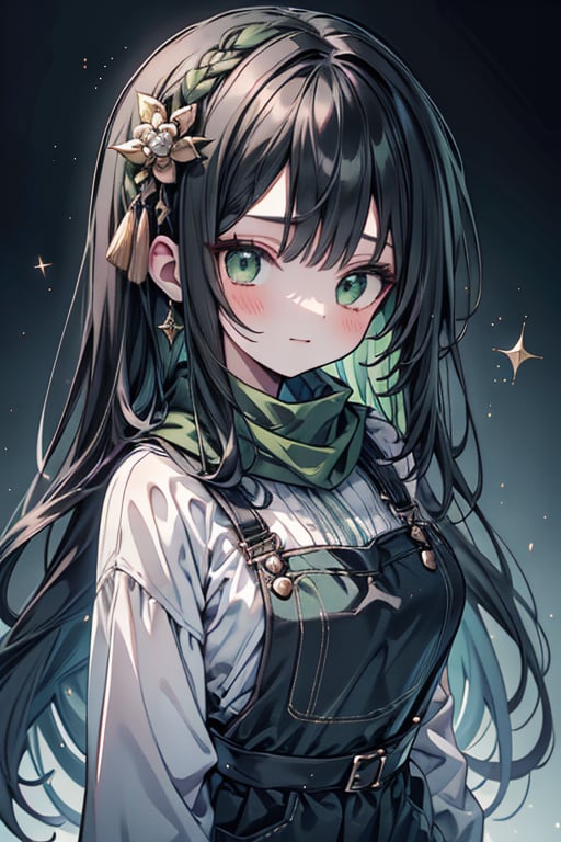 She is a woman of immeasurable beauty, black hair, long hair, green scarf, teenager, green eyes, gesticulated look, happy, egocentric, beautiful clothes, a masterpiece, detailed, high quality, very high resolution, peasant clothes , perfect face, poor, overalls, masterpiece, good quality, excellent quality, headscarflittle girl, loli, young girl

