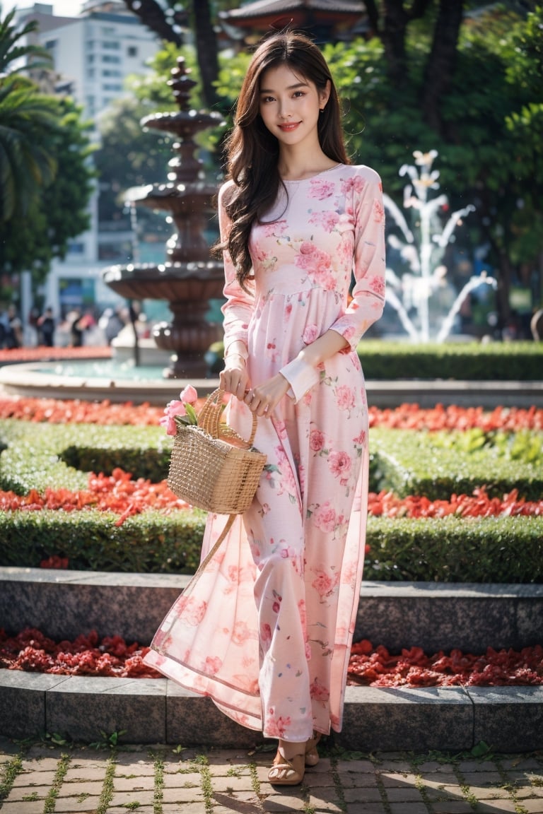 aodai, (smile) photographed on a Sony A7 IV Mirrorless Camera,135mm F/1.8 wide-angle
a woman in a pink dress is pushing a bicycle with flowers in it and a (basket of flowers) on the back, Ding Yunpeng, phuoc quan, a stock photo, art photography
a woman in a white dress holding a bouquet of flowers in a garden with a bench and fountain in the background, Byeon Sang-byeok, portrait photography, a stock photo, art photography
1girl, aodai, photo art, (flowers:1.2), tree, , a stunning photo with beautiful saturation, ultra high res,(realistic:1.4)),deep shadow,(best quality, masterpiece), pale skin, dimly lit, shade, flustered, blush, highly detailed, skinny, BREAK depth of field, film grain, wrinkled skin, looking at viewer, knee, warm smile, ,girlvn03,realhands