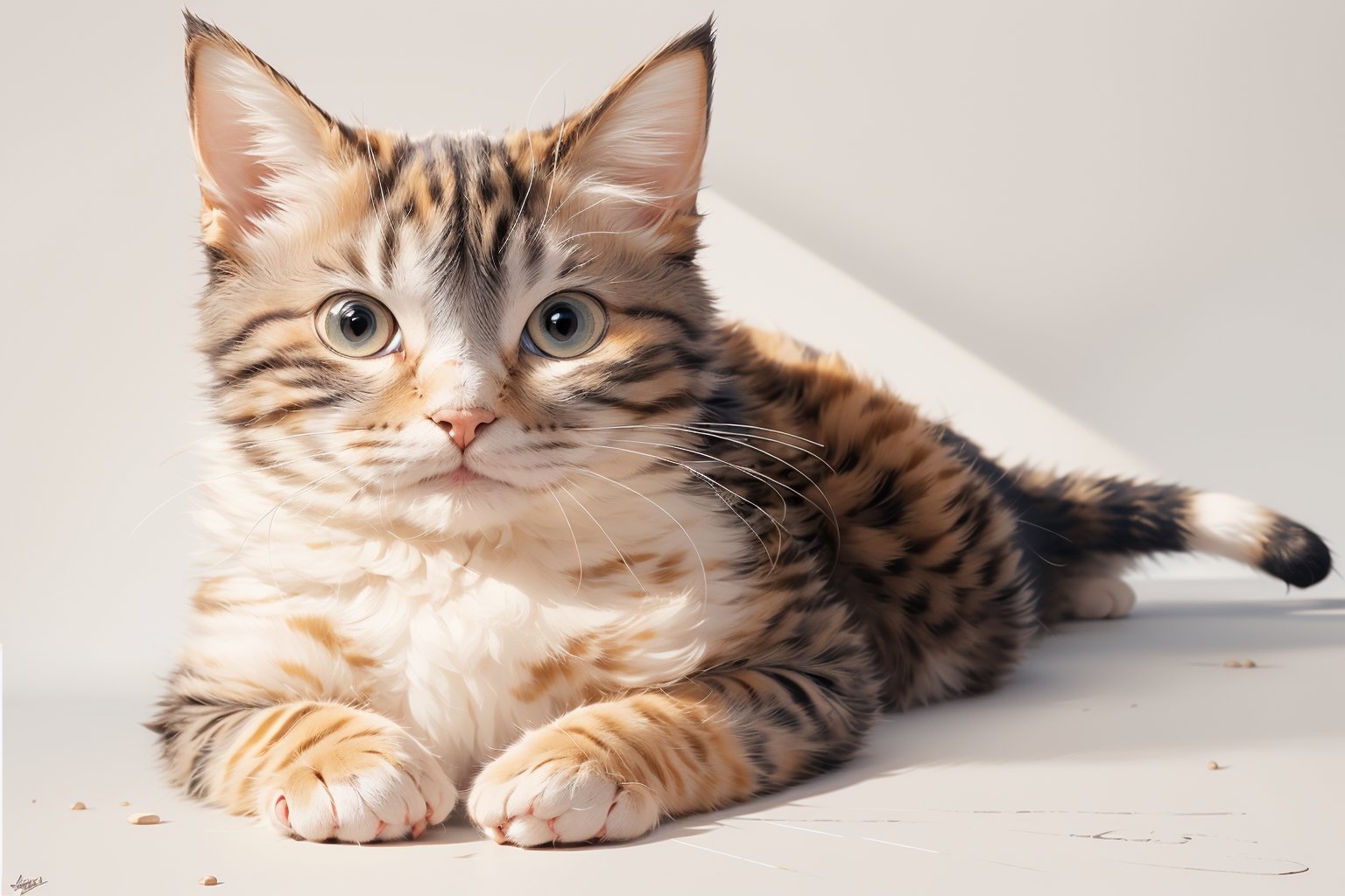 a beautiful detailed cat,sharp focus(realistic),oil painting,ultra-detailed fur,expressive eyes and face,playful attitude,vibrant colors,fine brushstrokes,luxurious textures,impressive shading,studio lighting,contrast between light and shadow,cat