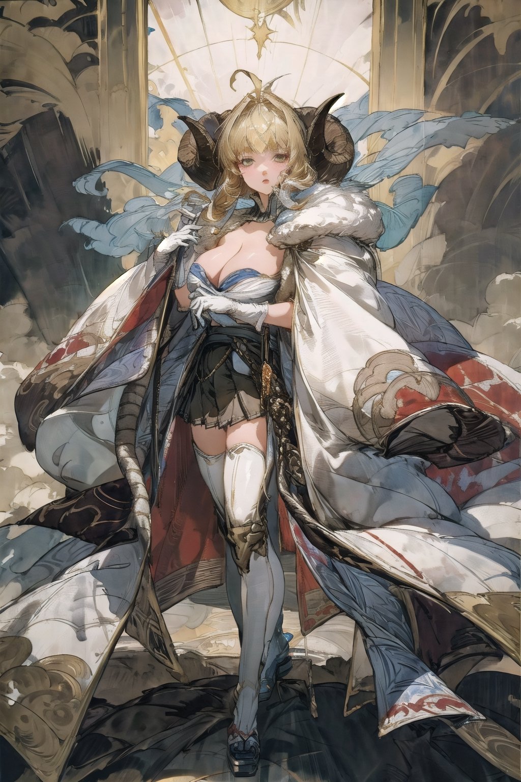 aniladef, cleavage, cape, white gloves, white thighhighs, pleated skirt, fur trim, pelvic curtain, white tabard

aniladef, cleavage, cape, white gloves, white thighhighs, pleated skirt, fur trim, pelvic curtain, white tabard


john singer sargent style, gatsby 
 ,amano yoshitaka, 
watercolor  