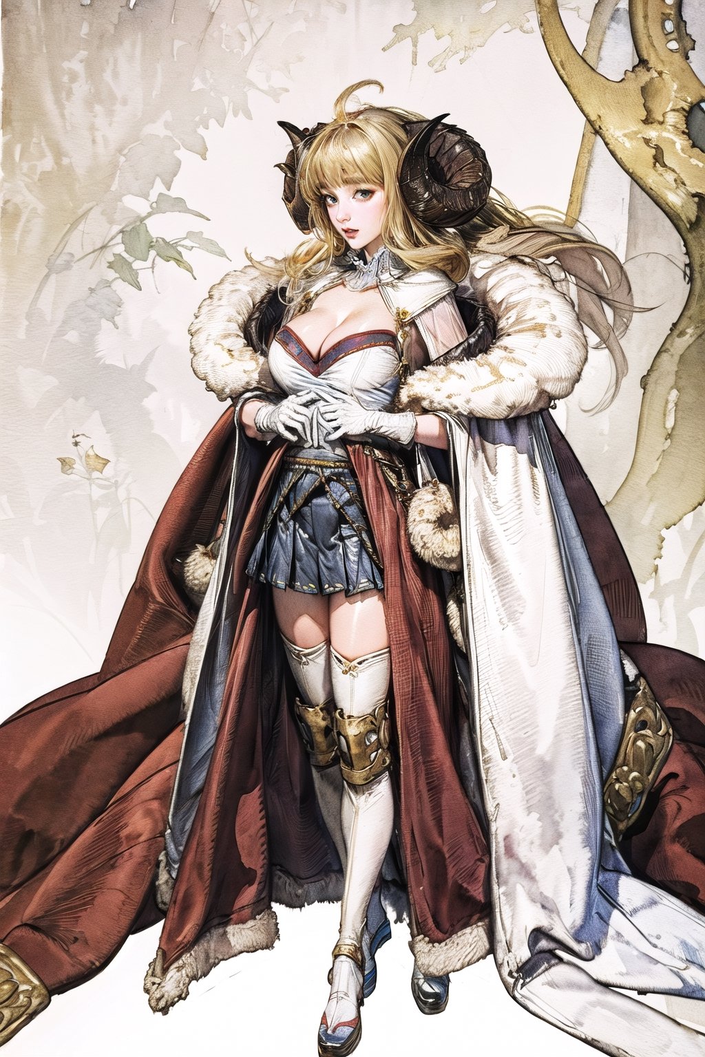 aniladef, cleavage, cape, white gloves, white thighhighs, pleated skirt, fur trim, pelvic curtain, white tabard

aniladef, cleavage, cape, white gloves, white thighhighs, pleated skirt, fur trim, pelvic curtain, white tabard


john singer sargent style, gatsby 
 ,amano yoshitaka, 
watercolor  ,girl