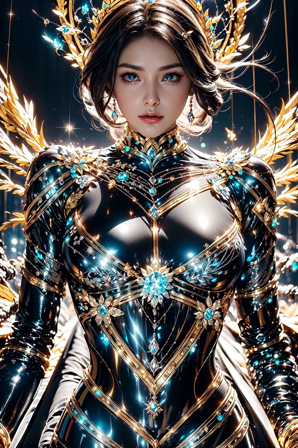 (goddess,iron woman,Saint Seiya),(Complex luminous structure design:1.2),Purple plasma electromagnetic shield,crystal and silver entanglement