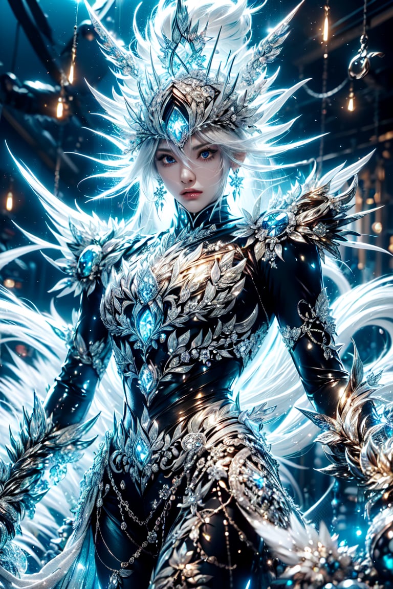 (Saint Seiya),(post apocalyptic),Black and white entanglement, crystal and silver entanglement