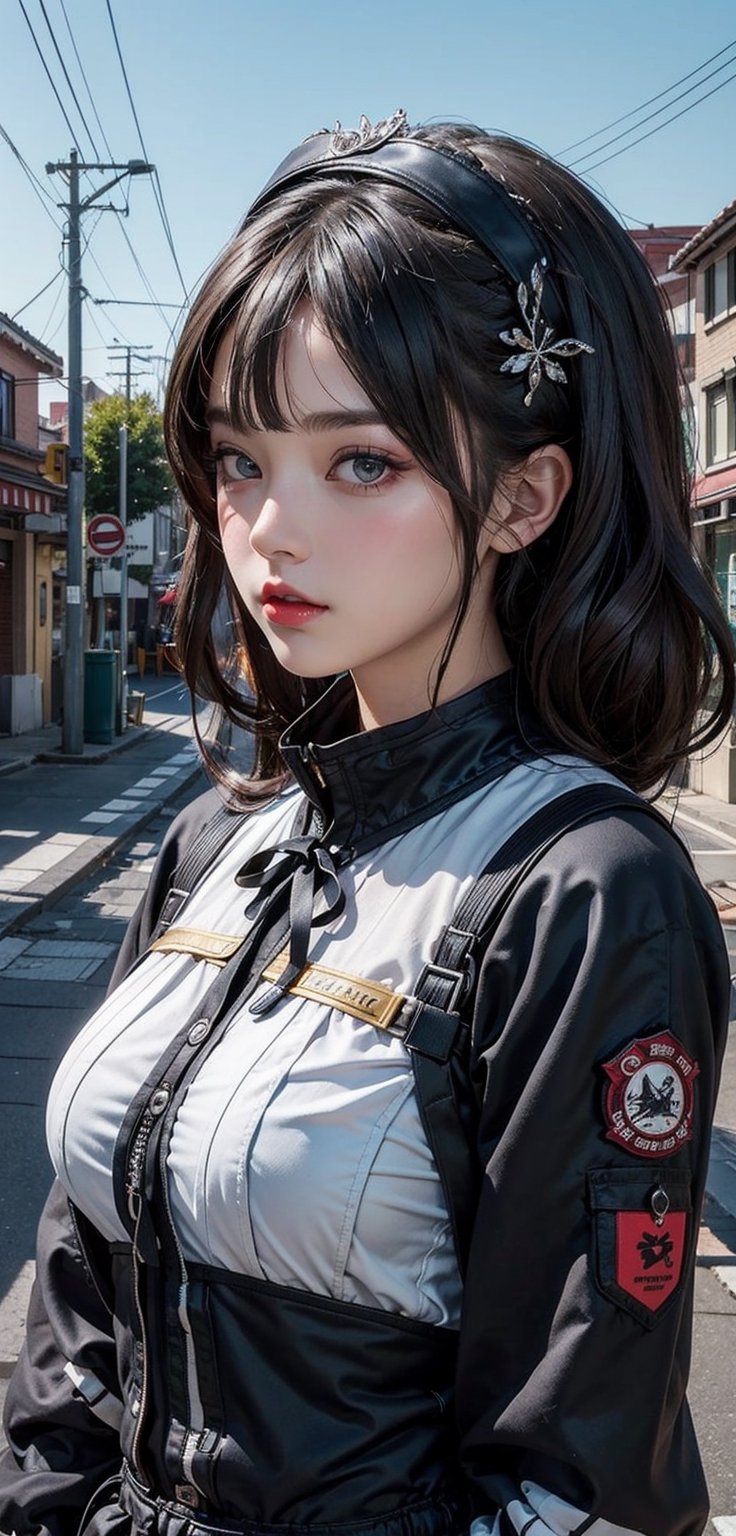 (masterpiece, top quality, best quality, official art, beautiful and aesthetic:1.2), (1girl), extreme detailed, colorful, highest detailed, zoomout, perfecteyes, random hairstyle, alluring_lolita_girl, Detailedface,urban techwear