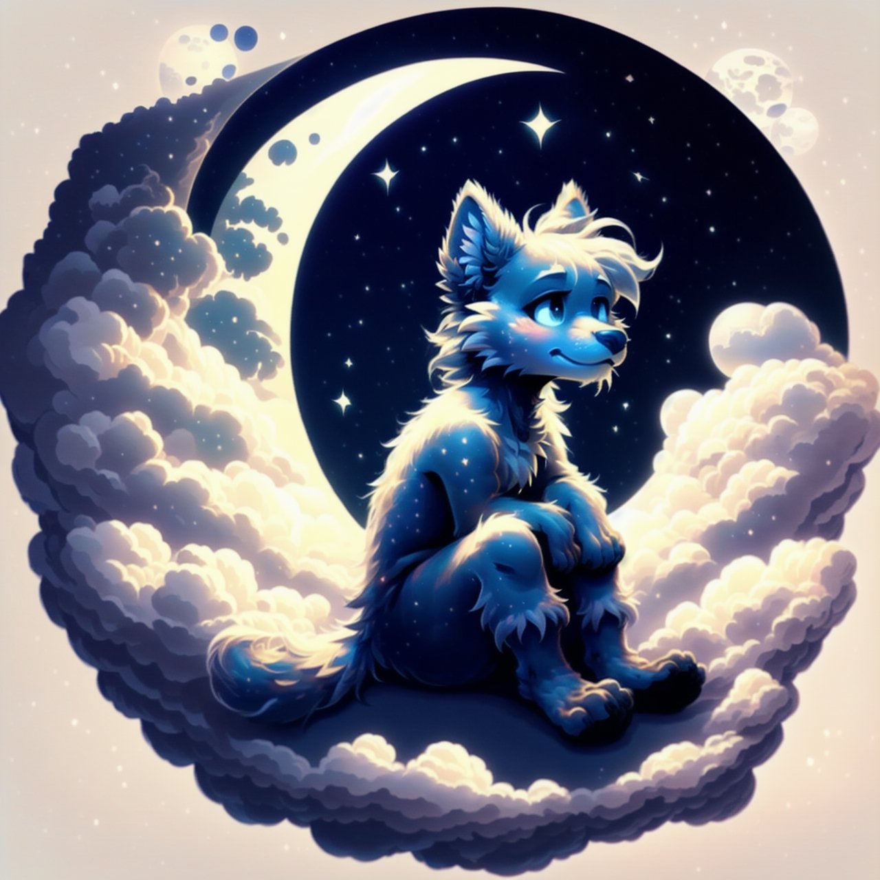 , scruffy_fluff, logo, sitting moon, FurryCore, dubble_moon, border_background