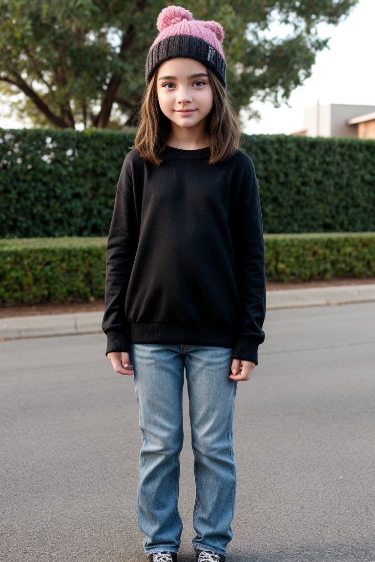 11yo tween girl with well-formed body and alluring childish style wear