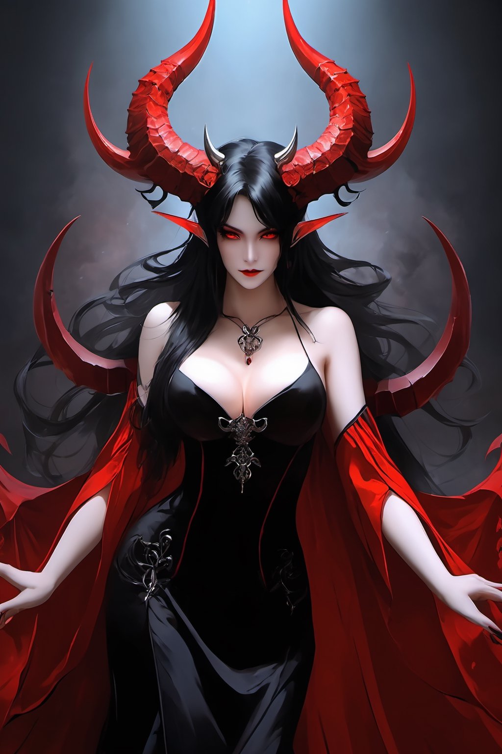 beautiful female demon inspired by Asmodeus,
Master piece,best quality,sexy pose,big breast,slander,more detail XL