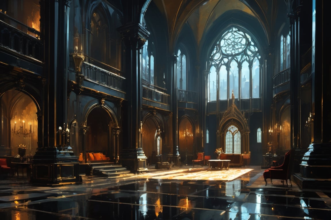 , interior of a black stone castle, fancy, fantasy, medieval ,by Jeremy Mann,Jean Beraud,Andree Wallin,Victor Gabriel Gilbert,Aaron Horkey,shallow depth of field,soft dramatic lighting,Craig Mullins,maximalist,pretty,Ray Tracing,Yoshikata Amano,Edwin Landseer,Ismail Inceoglu,Russ Mills,Victo Ngai,Bella Kotak,perfect composition,amazing depth,DonMD3m0nXL,more detail XL