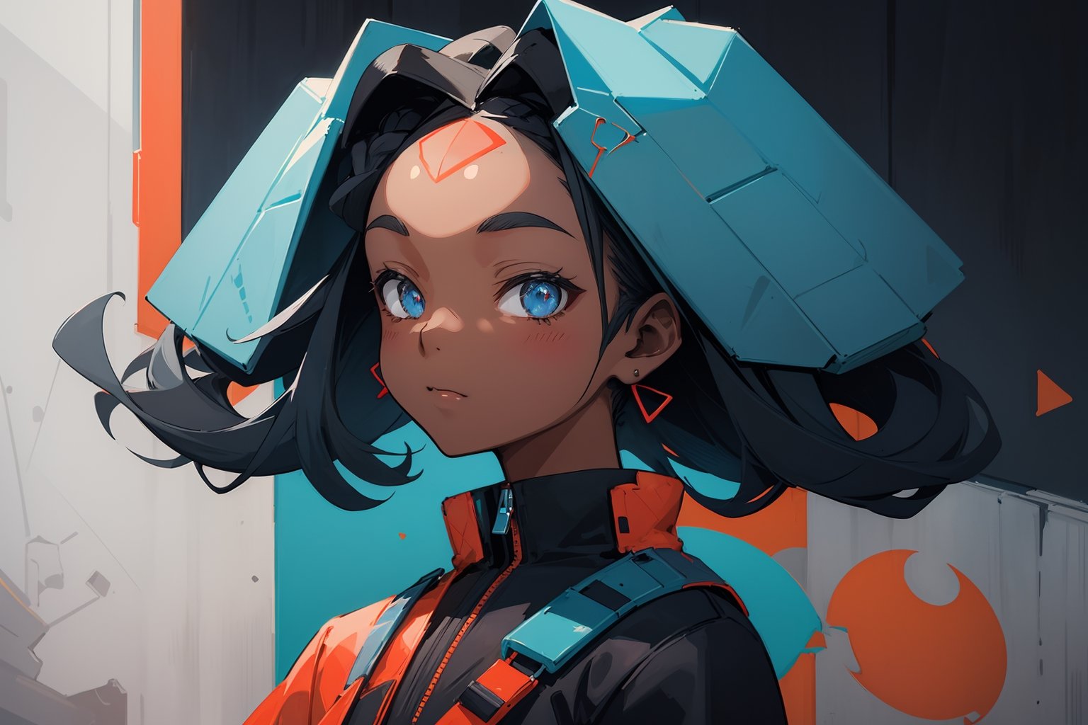 (masterpiece:1.1), (highest quality:1.1), (HDR:1.0), abstract 1998 african hairstyle hiphop girl by sachin teng x supreme, attractive, stylish, designer, red, asymmetrical, geometric shapes, graffiti, street art, dark blue theme
