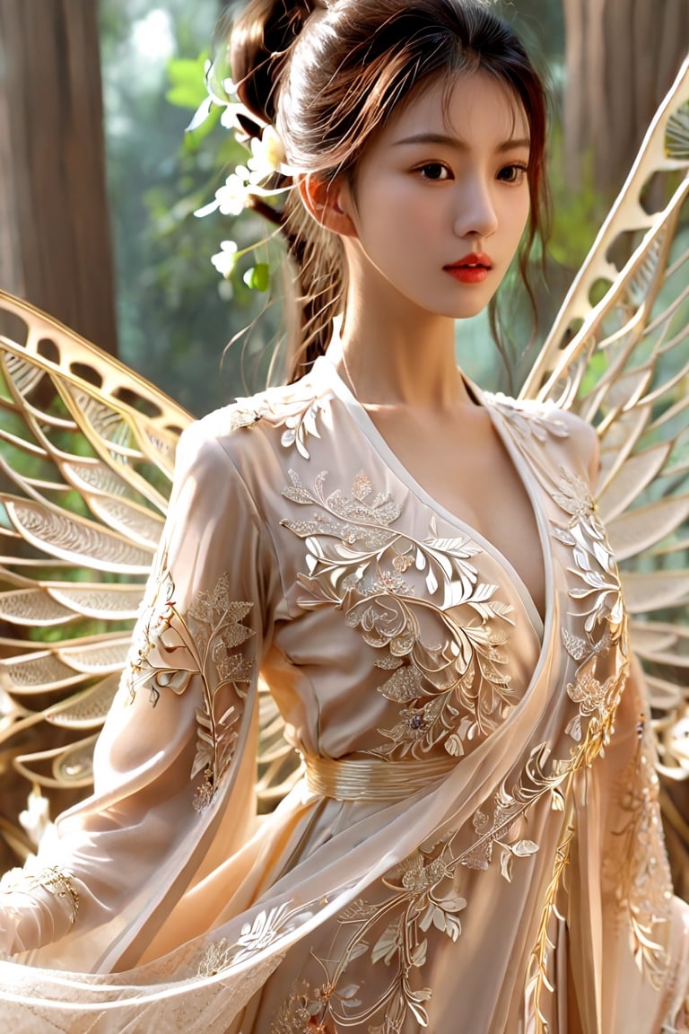 (masterpiece, top quality, best quality, official art, beautiful and aesthetic:1.2), (1girl), extreme detailed,(abstract, fractal art:1.3),highest detailed, detailed_eyes, light_particles, hanfu, sexy, (nsfw),