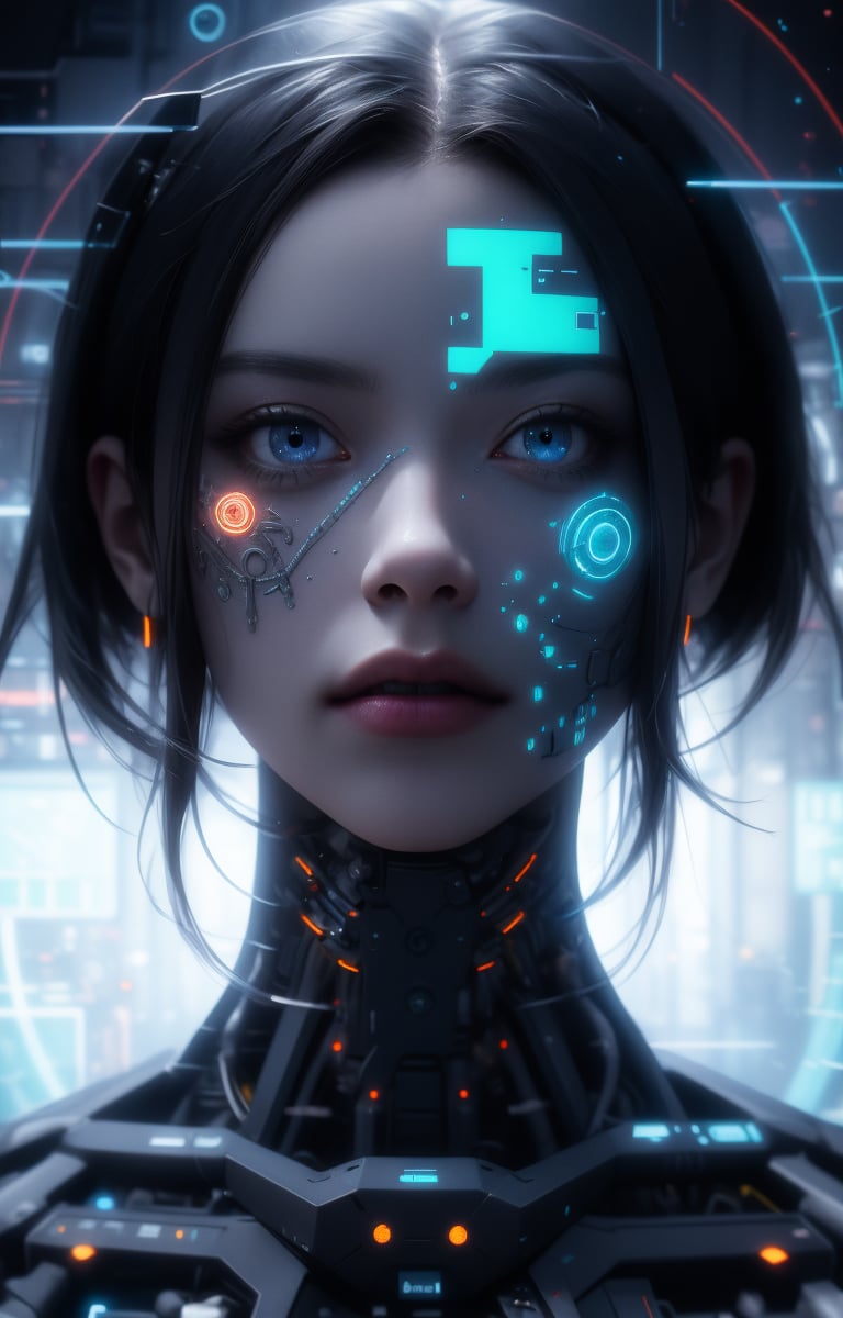 futuristic, mechanical, high tech, black and white grey, metallic, streamlined, complex structure, intricate details, geometric shapes, neon colors, electronic sounds, digital elements, abstract graphics, web, data interaction, virtual reality (skin glow), (highly detailed skin with visible pores), (luxurious decoration: 1.2), (colored eyes: 1.3), pretty. beautiful face. masterpiece, (((((best work of art))))), award winning work, award winning piece, intricate details, attention to detail, futuristic city, full body, futuristic cyber model, cinematic effects, cinematic feeling, surrealism, award winning portrait, realistic design for photo quality, (ultra high resolution, highest quality, reality), complex composition, jiyon,Jiyoung,Japan Hime_cut style