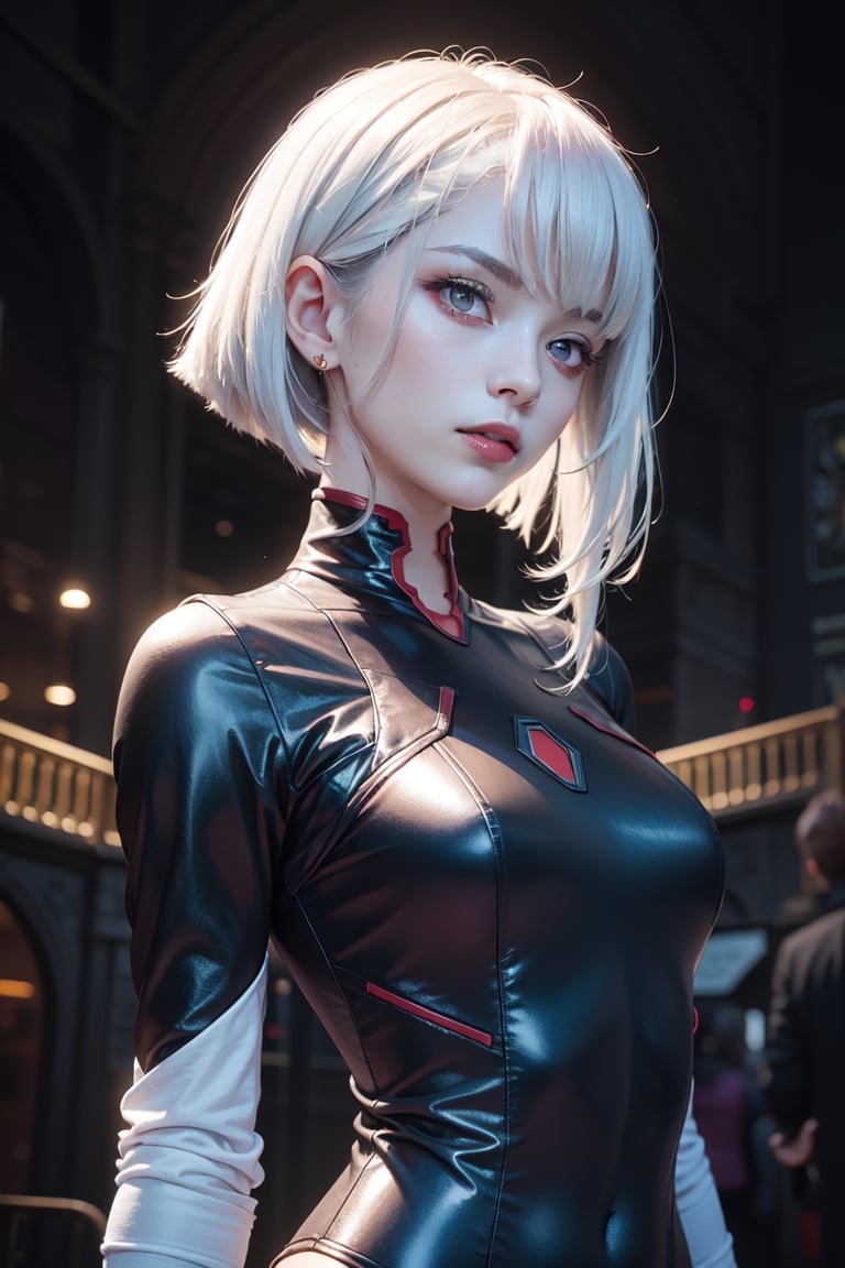 absurderes, mastutepiece, Best Quality, nffsw, 1girl in, Mature Woman, (Sharp Focus), Villain's smile, medium breasts, (Hair on long black background), (grey eyes), (Detailed eyes), Gothic lace costumes, Black and Red theme, Realism, Black_castle, Ultra-detailed, Vivid, Intricate details, Photorealistic,STEAM PUNK,aodai cyber