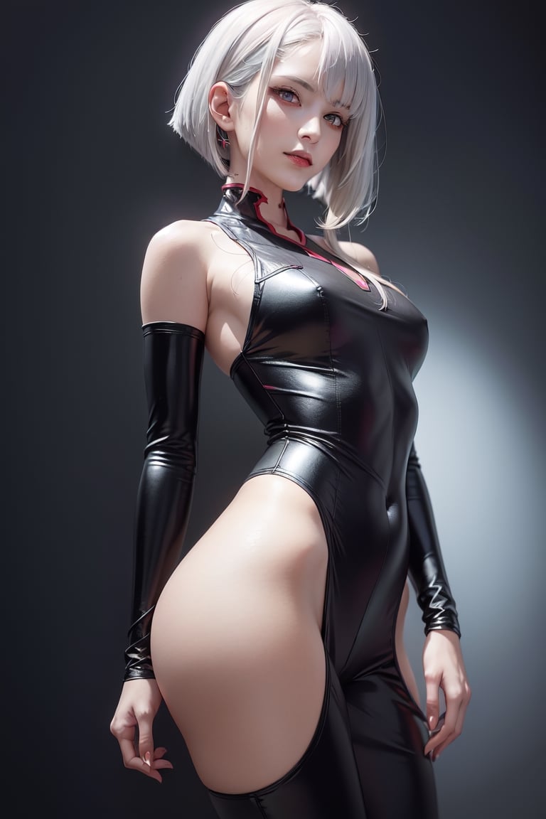 absurderes, mastutepiece, Best Quality, nffsw, 1girl in, Mature Woman, (Sharp Focus), Villain's smile, medium breasts, (Hair on long black background), (grey eyes), (Detailed eyes), Gothic lace costumes, Black and Red theme, Realism, Black_castle, Ultra-detailed, Vivid, Intricate details, Photorealistic