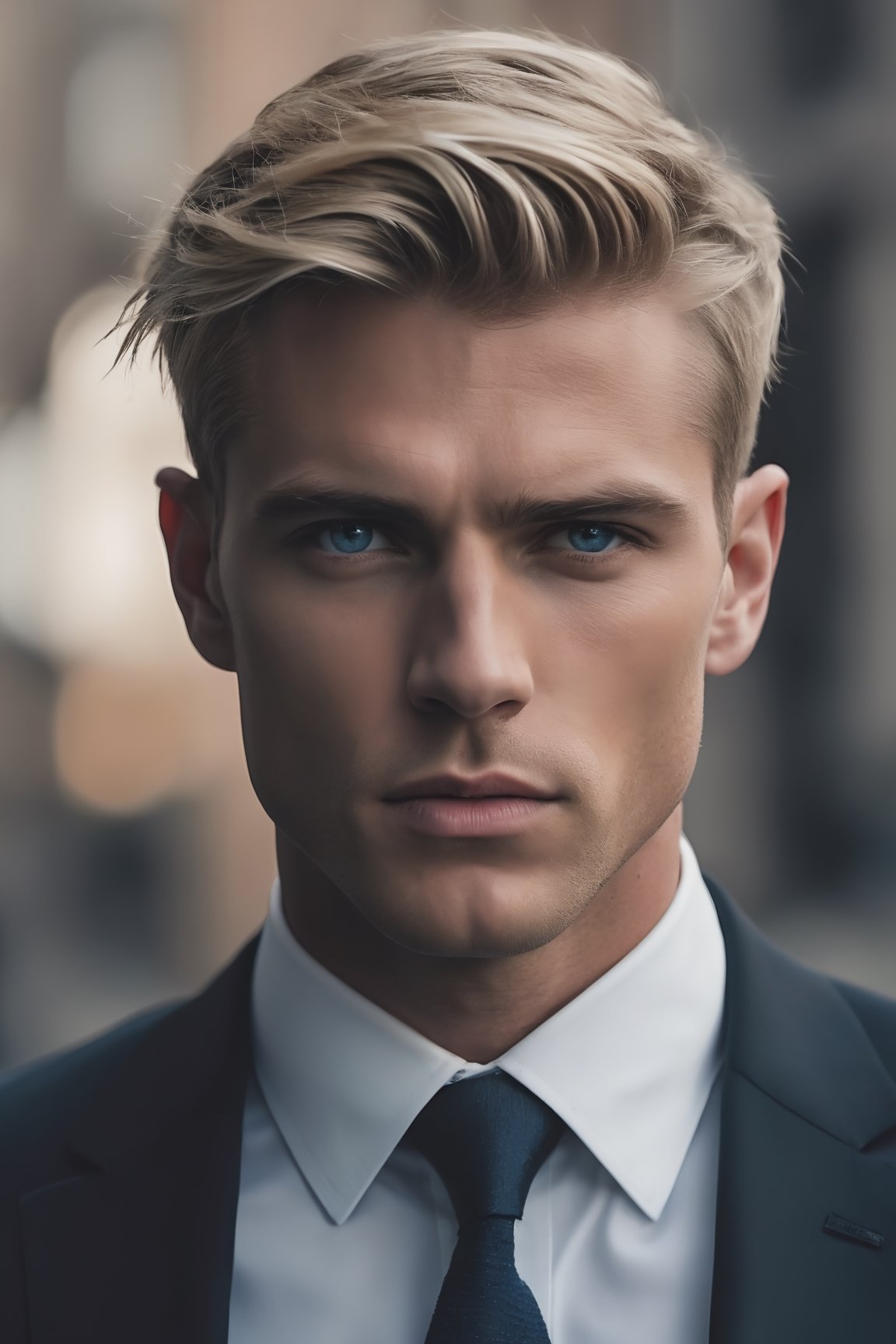 raw realistic half body potarait of  handsome muscular blonde man with blue eyes,(((( FBI Agent))))),
urban background wearing black suit dominating personality,grainy cinematic, godlyphoto r3al, detailmaster2, aesthetic portrait, cinematic colors, earthy, moody, serious looking,, perfect jaw, perfect face
sculpted face, perfect features musculer,background grainy cinematic,  godlyphoto r3al,detailmaster2,aesthetic portrait, cinematic colors, earthy , moody,  look , grainy cinematic, fantasy vibes  godlyphoto r3al,detailmaster2,aesthetic portrait, cinematic colors, earthy , moody,  