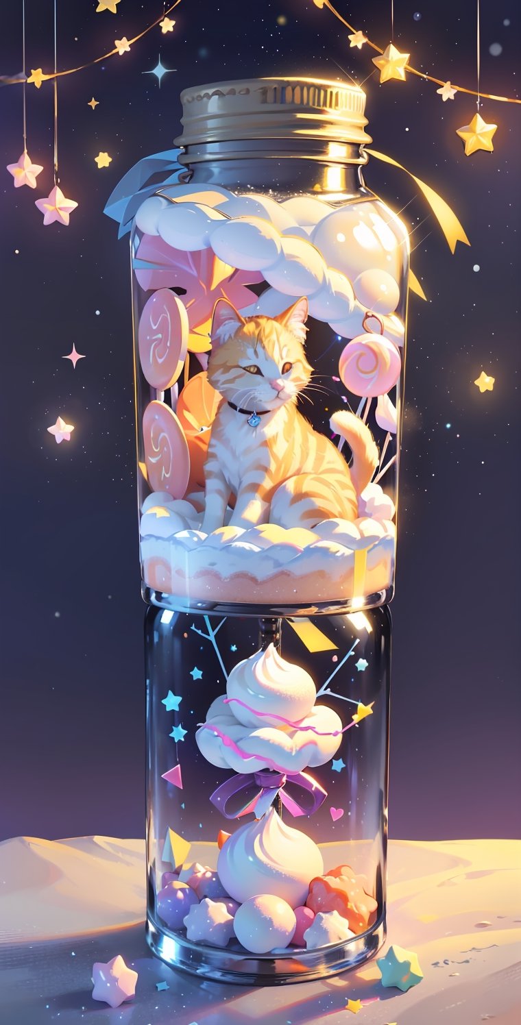 ((cut out toy), (orange mixed white kitten)) close up angle surrounded by sparkling dream bubbles, animals, detailed focus, fluffy fluffy kitten, deep bokeh, beautiful, warm and sweet cute background with many cat shaped cookies. Visually pleasing, more details
((sun))
((There are many cats everywhere))
((background, outdoors, cherry blossom trees, lake, flowers, hyacinths, forest, snow, snowing, snowflakes, ice))
((Relaxing atmosphere))
(fluffy, soft, light, bright, sparkling, twinkling, cute, pink, purple, blue, clouds, pastel, light, glitter, happy, normal pupils)
Best quality, masterpiece, Detailedface, high resolution 8K, candyland, full background, candy, candy, lollipop, chocolate, ice cream, swirl lollipop, strawberry, ice cream, donut, cake, cupcake, balloon, chocolate bar, foam, cream, whipped cream, dessert, pastry, candy wrapper, icing, tea cup, confetti, marshmallow, jar, masterpiece