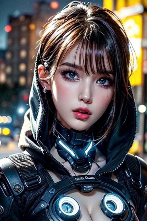 
(((masterpiece))),(((beautiful))),(((ultra realistic image))), (((realistic eyes))),((( clearly and perfect art face and body from distant:1.4 ))),((( accurate AI art ))),(((boost numbers Cfg Scale And Sampling Steps))), (((pretty girl))), BREAK (((random angle:1.5)),





1girl, cute korean large-eyed girl, bangs, punk style, wearing a hood, looking at viewer, night, blue neon light, upper body, cyberpunk illustration, vivid, rooftop, night, rooftop, background with skyscrapers, cityscape, cyber city, dynamic angle, masterpiece, croquis, fairytale oil painting, dark atmosphere rough texture, highly details, best Quality, Tyndall effect, good composition, volume lighting, Film light, dynamic lighting, cinematic lighting