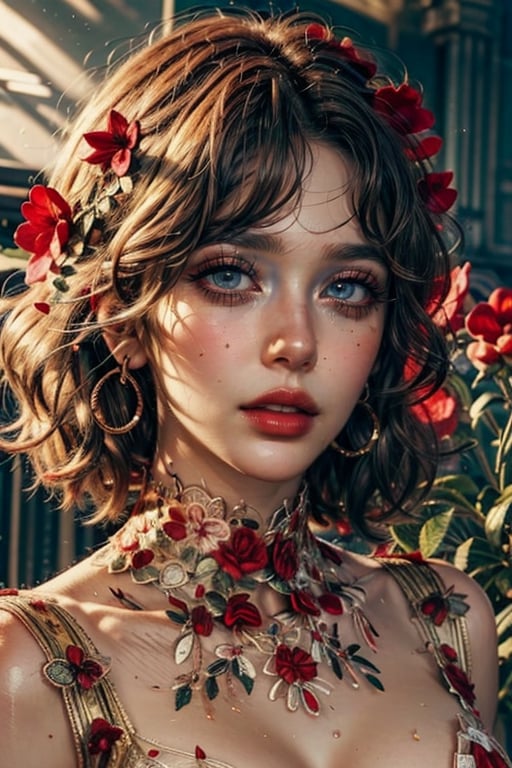 (((masterpiece))),(((sharp eyes))),(((long eyelashes and eyeliner))),(((very beautiful face))),(((face))),((large tits))),(((small waist))), 


1girl,solo,medium breasts,outdoors,lora:GoodHands-beta2:1,lora:0223 flower_v1:0.9,ruanyi0223,flower,nude,barefoot,(cowboy shot:1.2),(thigh gap:1.1),, (masterpiece, best quality, hires, high resolution:1.2), (extremely detailed, realistic, intricate details, highres), 3d, cg,  bbw, shiny skin, , blush,, eyeliner, eyeshadow, eyelashes,, (gigantic breasts, saggy breasts:1.1), (cinematic lighting, sunlight, volumetric), looking at viewer, simple red background, vintage fantasy, 1960s \(style\), film grain,