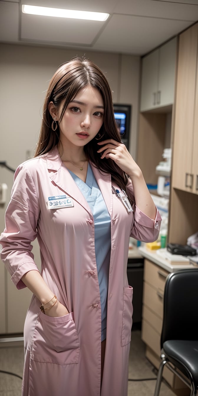 a beautiful and cute women suster japan, wearing suster suit pink, disfigured forms, long hair, huge big breats, came while random pose Nurses work in Japanese hospitals to help patients, and she friend took a photo
.
nurse works in a Japanese hospital masterpiece, with ambience light, photorealistic, best quality, skin details, 8k intri, HDR, half body, cinematic lighting, sharp focus, eyeliner, lips, earrings, hmmikasa, long hair,LABCOAT OVER SCRUBS